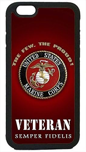 USMC Marines Veteran Marine Corps Black Case Cover Rubber Silicon Black Case Cover for iPhone 6 6S Plus 5.5"