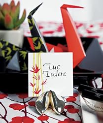 Silver Fortune Cookie Place Card Holders