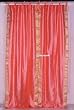 Tie Top Pink Silk Sari fabric Drapes, Panels, Curtains