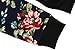 AOVCL Women's Floral Printed Long Sleeve Hooded Pullover Hoodies Sweatshirt (Tag M, Black)