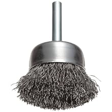 Weiler Vortex Pro Wire Cup Brush, Round Shank, Carbon Steel, Crimped Wire