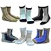 TeeHee Little Boys and Toddler Cotton Crew Socks 12 Pair Pack Gift Box (9-10 Years, Bold Lined Sport & Camo)