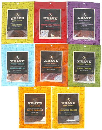 Krave Jerky 8 Flavor Variety Pack (8x3.25oz)