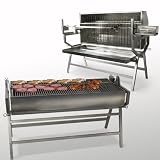 Spanferkelgrill Lammgrill BBQ Edelstahl E-Motor Grossflächengrill Gastro Grill