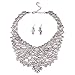 Qiyun (TM) Graffiti Art Deco Filigree Hollow Out Tibet Silver Tribal Necklace Earrings Set