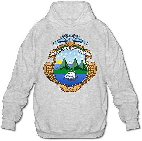 Fanlig Men's Costa Rica Hoodie Sweatshirt Christmas Ash