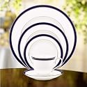 Lenox Federal Cobalt Platinum-Banded Bone China 5-Piece Place Setting, Service for 1