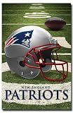 New England Patriots (Helmet on Field) Sports Poster Print - 24 X 36