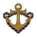 ID 2637 Gold Anchor With Rope Patch Nautical Ship Embroidered Iron On Applique