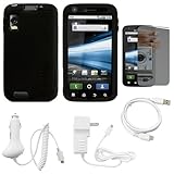 Black Rubberized OtterBox Impact Skin with Textured Grip for AT&T New Motor ....