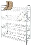 Metaltex 938002039 Schuhregal 4-Etagen, silber