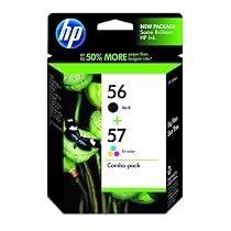 HP 56/57 Black, Tri-Color Ink Cartridge in Retail Packaging, Combo Pack (C9321FN#140)