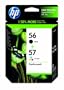 HP 56/57 Black, Tri-Color Ink Cartridge in Retail Packaging, Combo Pack (C9321FN#140)