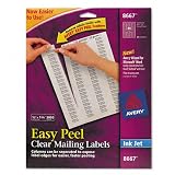 Easy Peel Inkjet Mailing Labels, 1/2 x 1-3/4, Clear, 2000/Pack