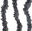 12" Black Crystal Chip Strung Beads