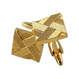 Skque Elegant Stylish Fashion Men's Business Suit Wedding Party Cufflinks, Gold Skque Elegant Stylish Fashion Men's Business Suit Wedding Party Cufflinks, Gold