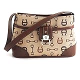Etienne Aigner Ellington Mini Bag - Top Zip - Brown Trim - Brown & Camel Logo