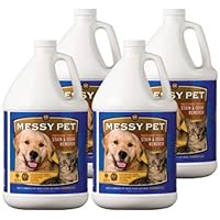 MESSY PET Brand - Stain and Odor Remover, 4 pack 128 fluid ounces (4 gallons - 512 fluid ounces total)