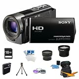 Sony HDR-CX160 HDRCX160 1080P High Definition 16GB Handycam Camcorder with Wide Angle G-Lens and 3-inch Touch-Screen(Black) ULTIMATE BUNDLE With 16GB SD Card + Pro Wide Angle Lens + Pro Telephoto Lens + Deluxe Filter Kit + Digpro Case + Spare Battery + Le