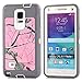Kecko For Note 4 Best Protection Case, Heavy Duty Defender Series Realtree Camo Grass Xtra Forest Shockproof Military Grade High Impact Weather Scratch Resistant Full Body Protective Rugged Hybrid Bumper Case Cover w/ Built-in Screen Protector for Samsung Galaxy Note 4 Only--Grass/Branch/Tree on the Core (Pink Tree Gray)