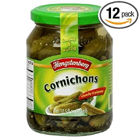 Hengstenberg Cornichons Jar, 12.5-Ounce Jars (Pack of 12)