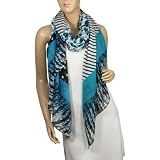 Polka Dots Leopard Print Diagonal Stripes Cotton Sheer Long Scarf Shawl Sarong - Various Colors
