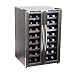 Whynter WC-321DD 32 Bottle Dual Temperature Zone Wine Cooler, Stainless Steel Trimmed Glass Door with Black Cabinet