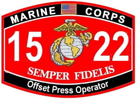 USMC MOS 1522 Offset Press Operator Decal 5.5"