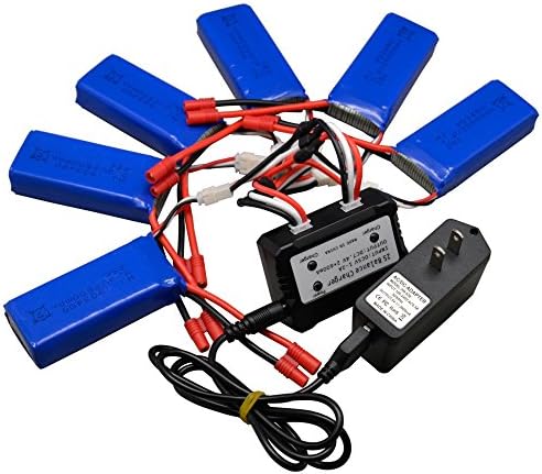 FOCHUTEH Fast 6in1 7.4V/3A 2000mAh Battery Charger Adapter Kit For Syma X8C X8W X8G Drone