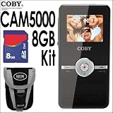 Coby CAM5000 5MP 4X Digital Zoom HD Camcorder Camera Black 8GB Bundle