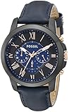UPC 796483168312 product image for Fossil Men's FS5061 Grant Black Stainless Steel Watch with Blue Leather Band | upcitemdb.com