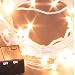 2m Battery Operated Static LED Fairy Lights Warm White Clear Cable