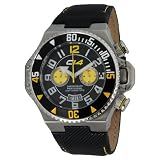 Carbon 14 Men's E1.3 Earth Chronograph Black and Yellow Dial Watch