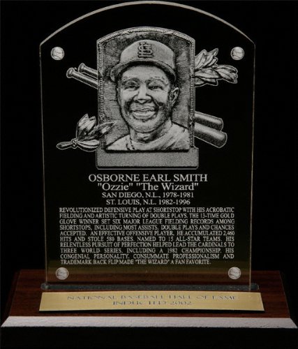 Ozzie Smith HOF Plaque Etched Acrylic Desk Top Plaque