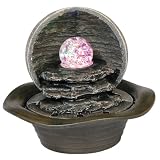 Indoor Fountains item: ORE International K326 Indoor 8-Inch Table Fountain with LED Light, Gray