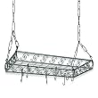 Royce RF44BK/SVR Home Accents 36 Inch Metal Pot Rack Black and Silver