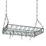 Royce RF44BK/SVR Home Accents 36 Inch Metal Pot Rack Black and Silver