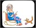 Mouse Pad with body, individuals, yarn, individual, humans, playing, woman, person, human, persons, cat, people, grandmother Image