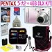 Pentax Optio S12 12MP Digital Camera (Pink) + 4GB Deluxe Accessory Kit