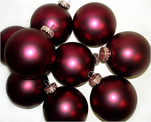 Set of 9 Matte Raspberry Glass Ball Christmas Ornaments 2.75" #69789671332
