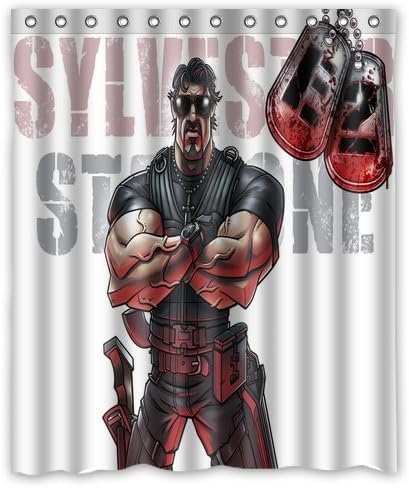 Daniellestore The Expendables 2 Sylvester Stallone Style Decorations for Bathroom Decor Home Polyester Fabric Waterproof Shower Curtain 60x72 Inches
