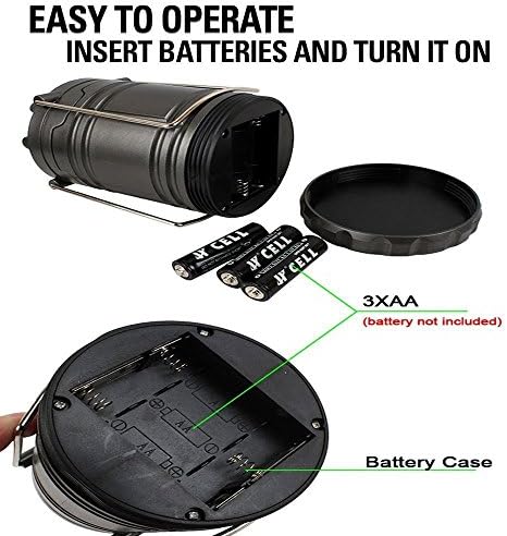 Dotopwhj 6 LED Solar Camping Tensile Lamp Outdoor Lighting Portable Camp Tent Lamp Rechargeable Lantern with USB Output