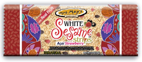 Mrs. Mays White Sesame Strips with Acai and Strawberry, 1.2-Ounce (Pack of 20)