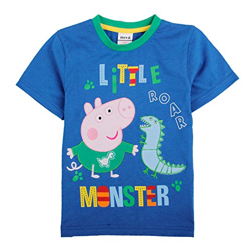 Peppa Pig T-shirt Little Monster with Embroidery Boy Short Sleeve