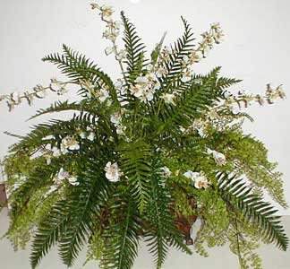 Silk Fern and Oncidium Orchid Planter Arrangement