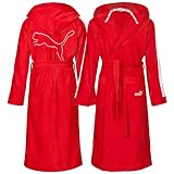 PUMA Bademantel Damen Herren S M L XL XXL weiß , rot oder schwarz NEU WOW / Rot, XL
