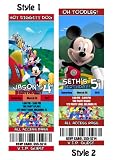 Mickey Mouse Clubhouse Custom Party Photo Invitation Tickets - You Print Mickey Mouse Clubhouse Custom Party Photo Invitation Tickets - You Print