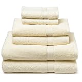 Pike Street 725-Gram 100-Percent Egyptian Cotton 6-Piece Towel Set, Cream