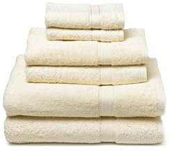 Pike Street 100-Percent Egyptian Cotton 725-Gram 6-Piece Towel Set, Cream