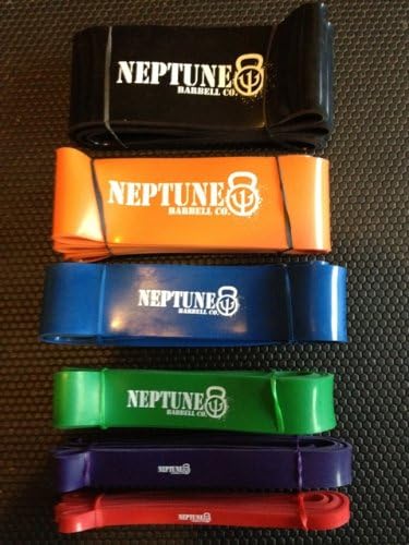 Neptune Barbell & Fitness Strength Bands | 41" Loop Resistance Bands | Crossfit, Power Lifting, Pull Up, Stretch and General Exercise (4" - 80-200lbs Resistance - Black)